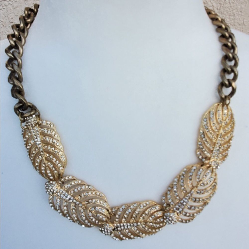 Lulu Frost Crystal Feather Necklace